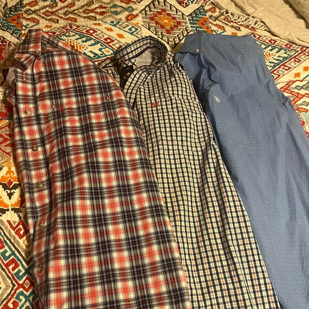 Mens Ariat Long Sleeve Button Ups size XLT XL Western